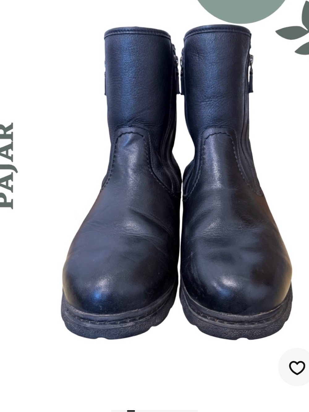 PAJAR Men’s Black Leather Shearling Winter Boots Size 12 🇨🇦